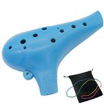 Aestivate Plastic Ocarina Instrument 12 Hole Ocarina Alto C 12-Hole Ocarina Instrument Easy Instrument for Children, Beginners (Light Blue)