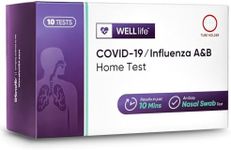 WELLlife COVID-19/Influenza A&B Home Test, Get Results for Flu A/B and COVID-19 in 10 Minutes, at Home Self Test with Non-invasive Nasal Swab, FDA EUA Authorized -[10 Tests]