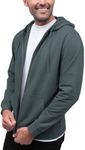 INTO THE AM Zip Up Hoodies for Men - Casual Lightweight Fleece Slim Fit Plain Zipper Sweatshirt (Indigo, X-Large)