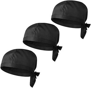 Cabilock 3Pcs Restaurant Kitchen Hats BBQ Cooking Hats Uniform for Chef Black