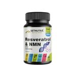 SETNUTRA | Trans Resveratrol 800mg & NMN 98% 500mg with Quercetin | Dynamic 3 in1 Formula For Adults | Boosts NAD+ & Immune System | Cell Protection | 60 Capsules