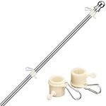 diig 6FT Flag Pole Kit,Stainless Steel Heavy Duty American US Flagpole, Rustproof for Outdoor Garden Roof Walls Yard Truck (Without Bracket)