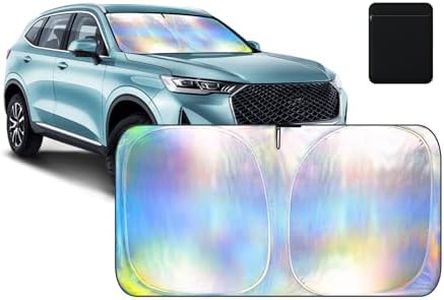 Aokway Car Windshield Sun Shade – Foldable Sunshade Windshield Cover Keeps Your Vehicle Cool | UV Blocker | Sun Protector with Storage Bag (L:57.1x 31.5 inches)