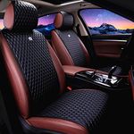 Menifomory Black Car Seat Cover Leather Car Seat Covers Universal Seat Covers for Cars 2/3 Covered 11PCS Fit Car/Auto/Truck/Suv (A-Black)