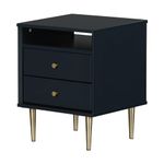 South Shore Dylane 2-Drawer Nightstand, Navy Blue