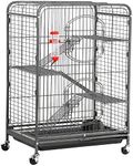 costoffs 4-Tier Large Ferret Cage Rat Cage Small Animals Hutch w/Rolling Stand & Pet Bowl & Water Bottle for Chinchilla Rabbit Squirrels