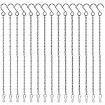 PLULON 15 Pack 10 Inch Hanging Basket Hooks Black Hanging Chains Garden Plant Hanger Chain Clips Outdoor for Flower Baskets, Bird Feeders, Wind Chimes, Lanterns, Ornaments