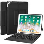 Sounwill ipad pro 12.9 Case with Keyboard Compatible for ipad pro 12.9" 2015/2017, Ultra-Thin PU Leather Silicon Rugged Shock Keyboard Stand Case with Pencil Holder (Not Fit for 2018 New ipad)-Black