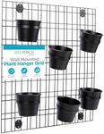 BIRDROCK HOME Wall Mounted Plant Hanger Grid - 6 Small Wall Pot for Indoor & Outdoor Use | Vertical Flower or Succulent Organizer | Space-Saving Wall Flower Pots Rack for Home and Garden - Black