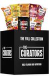 THE CURATORS High Protein Savoury Snack Collection Box, Biltong, Pork Puffs, Veggie Puffs, Nuts & Cheesies (20 Items) Low Carb Keto Gluten Free Variety