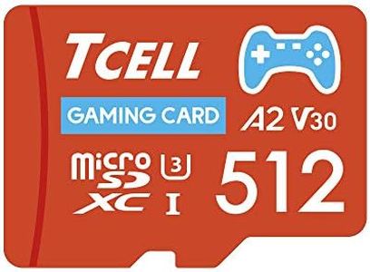 TCELL Gaming 512GB Micro SD Card, Nintendo Switch Compatible, microSDXC A2 USH-I U3 V30 High Speed Read 100MB/s Write 80MB/s with Adapter, Designed for Gaming Console