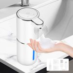 Automatic Soap Dispenser, 380 ml Electric Soap Dispenser, USB C Rechargeable Soap Dispenser, Power Display, IPX5 Waterproof, Soap Dispenser Automatic Wall Mounting for Bathroom, Kitchen, Office