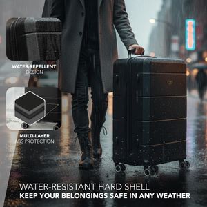 LUGG Jetset 28" Suitcase – Large Hardshell Luggage, Black