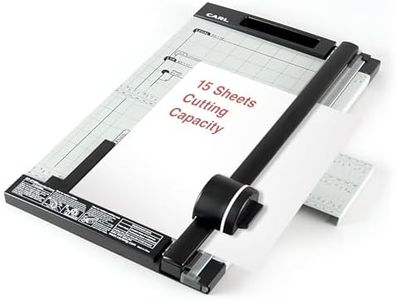 Carl, Professional Rotary Paper Trimmer 15-inch, 15 Sheet Cutting Capacity, Black and Silver