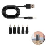 Goerpn USB to DC Power Cable with 5 Interchangeable Connectors,Universal 5V Charger Cord for Various Devices,Compatible with Acer,Laptops,Router,1M Length,DC 5.5 x 2.1mm Plug Adapter