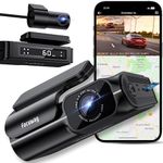 FOCUWAY 4K Dash Cam Front and Rear, Built-in 5GHz WiFi GPS Speed, Voice Control, Free 64GB SD Card, Dual Dash Camera for Car, Superb Night Vision, Super-Capacitor, 24Hrs Parking Monitor, WDR, Type C