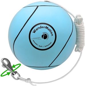 Revive Wonder WonderMotion Soft Tetherball Ball and Rope w/ 360° Kinkless Swivel Hook | School or Backyard Tetherball Set | Light Aquamarine | Soft Tether Ball for Kids Adults Dogs