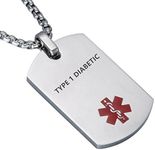 LiFashion LF Stainless Steel DNR Medical Alert Dog Tag ID Pendant Caduceus necklace for Men Women Teens Health Alert Monitoring Systems(Do Not Resuscitate), Stainless Steel