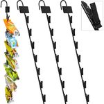 Hotop Metal Clip Displays Retail Racks Potato Chip Holders Snack Merchandise Display Strips with 28 Clips and Label Header for Vendors Concession Display(Black, 4 Pcs)