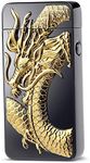Kivors Electric Lighter, Plasma Lighter USB Rechargeable Double Arc Lighter Windproof Flameless Zinc Alloy Metal Polishing Dragon Lighter