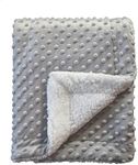 CREVENT Cozy Soft Warm Sherpa Baby Blanket for Infant Toddler's Crib Cot Stroller for Baby Boys All Season Use (76x102cm Light Grey dot)