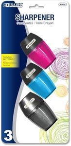 BAZIC Products Single Hole Sharpener w/Receptacle (3/Pack)