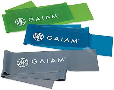 Gaiam Restore Strength and Flexibility Resistance Band Kit Set - 3 Levels of Resistance - Strength Training Workout Bands for Stretching Muscles - Versatile Exercise Tool - Light, Medium, and Heavy