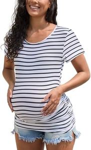 Happy.angel Women's Maternity Shirts Short Sleeve Pregnancy Top Tees