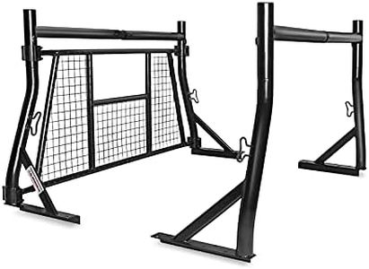 AA-Racks Model X35-W 800 LB Capactiy Extendable Pick-up Truck Rack with Protective Screen Set (Black)