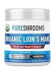 Ultra Concentrated Organic Lion's Mane Mushroom Capsules - 45 Servings - Enhance Cognitive Function, Focus, Memory Support - Brain Health Supplement, Dual Extracted, Fruiting Body - No Fillers/Mycelium - 90 Ct