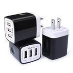 Wall Charger, AILKIN 3.1A MultiPort Fast Charger Plug, Travel Home Power Adapter Quick Charging Block Base Boxed for iPhone 15 14 13 12 11 10 8 7 Pro Max Mini, Samsung Galaxy, Pixel, Kindle USB Brick