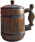 Etno Motif Handmade Wooden Beer Mug