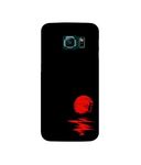 Amazon Brand - Solimo Designer Red Moon 3D Printed Hard Back Case Mobile Cover for Samsung Galaxy S6 Edge