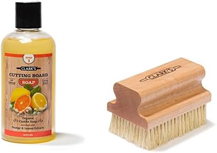 CLARK'S Cutting Board Soap and Large Scrub Brush from Clean your kitchen boards, bowls, countertops, and utensils the natural way | Castile Based