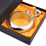 CCJK Liquor Flask for Women with Funnel - Stainless Steel Bangle Bracelet Flask Alcohol Wrist Jewelry (Sliver)