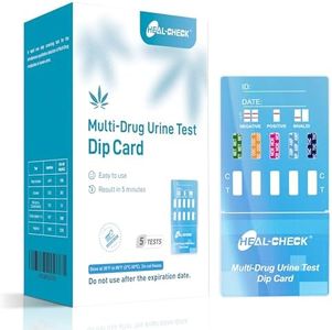 Multi-Drug Urine Test Screen Dip Card 5 Panel at Home Instant Drug Tests Kit(THC-Marijuana,MET-Meth,MOR-Morphine,AMP,COC)-5 Pack