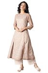 W for Woman Women's Cotton Regular Kurta (22FEW17405-117979_Ginger Snap_XS)