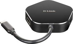 D-Link DUB-M420 4-in-1 USB-C Hub with Power Delivery, HDMI 1.4 and 2 USB 3.0 Ports for MacBook Pro 2016 or Later, MacBook Air 2018, Chromebook and Surface Pro 7 [Amazon Exclusive]