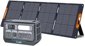 ALLWEI Solar Generator 2400W with 1x 200W Solar Panel, 2048Wh LiFePO4 Portable Power Station, UPS, Fast Charge in 1.5H, Max 10kWh Expandable Solar Power Generator for RV Camping Outdoor Power Outage