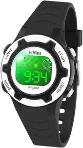 Edillas Kids Watches Digital Girls Boys, 7 Colors Light Wrist Watch for Child Waterproof Sport Outdoor Multifunctional Wristwatches with Stopwatch/Alarm for Ages 4-15