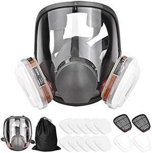 Face Protector, Eacam Reusable Full Face Respirator, Full Face Cover 16 in 1 Gas Cover Organic Vapor Respirator Wide Field of View for Painting Machine Polishing Welding and Other Work Protection