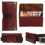 Gorilla Tech Brown Leather Belt Pouch Case Holster For LG K10 K10 K11 Plus, K22, K3 K30, K31, K4 K40