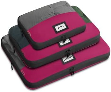 ZOOM LITE Set of 3 Durable Compression Packing Cubes Travel Organizer for Suitcases Made from Recycled Plastic Bottles, Featuring Double Zippers for Hassle-Free Packing Travel Essentials