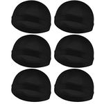 Molain 6Pcs Wave Cap for Men Silky Durags Elastic Band Wave Caps for 360 540 720 Waves Soft Breathable Satin Durag Unisex Adults Kids Skullies Beanies Hats Shower Cap