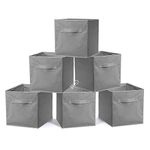 BRIAN & DANY Foldable Storage Cube Basket Bin, Set of 6, Gray, 31 x 31 x 31 cm