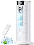 Portable Air Conditioner, 4 in 1 Air Cooler, Tower Fan with 2 Spray Modes, Timing Function and Remote Control, Personal Evaporative Cooler Mini Air Conditioning Unit for Home Office Bedroom(Off White)