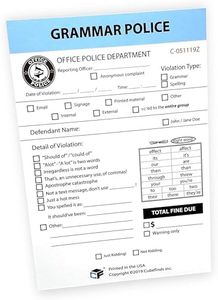 CUBEFINDS Grammar Police Violation Notice with Touch of Humor, Point Out Spelling and Grammar Mistakes While Having Fun,Self-Adhesive Sticky Notes, Issue Grammar Fines, 4 x 6-Inch, 50 Sheets