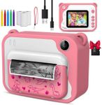 Uleway Instant Print Camera for Kids 1080P HD Video Recorder Creative Birthday Gifts for 3-12 Year Old Boys Girls Children Digital Camera 2.4 Inch Screen 32GB TF Card Giving (Pink)