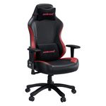 Anda Seat Luna Large Gaming Chair - Ergonomic Reclining Video Game Chairs, PVC Leather Computer Home Office Chair, Heavy Duty Neck & Back Lumbar Support - Black/Red Folding Recliner Seat for Adults