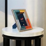 IZZHAAR Mustang Wooden Photo Frame with Stand, Synthetic Tabletop Vintage Multi-Color Picture Frames is Perfect for Home Decor, Office, Gifting, Birthdays, Baby Celebrations, and Couples